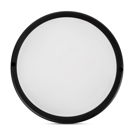 Plafoniera LED - Corp BAT LED rotund mic negru IP65 18W 6400K cu dispersor opal