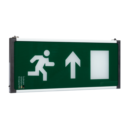 Emergenta - Corp directional de emergenta LED suspendat cu pictograma verde directie sus