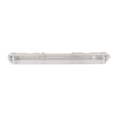 Surse de iluminat - Corp etans IP65 neechipat pentru doua tuburi LED T8 de 600 mm cu dispersor transparent