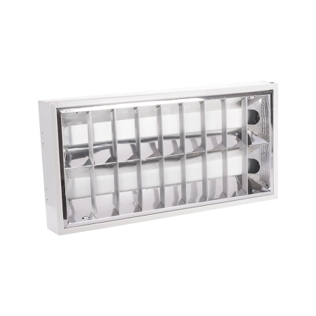Surse de iluminat - Corp de iluminat aparent parabolic pentru doua tuburi fluorescente T8 de 18W