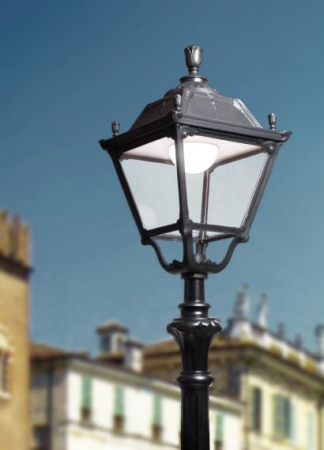 Corp pietonal LED clasic negru pentru exterior cu lumina neutra 4000K [0]