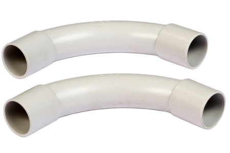 Tup rigid PVC - Cot gri la 90 grade pentru tub rigid cu diametrul de 25 mm