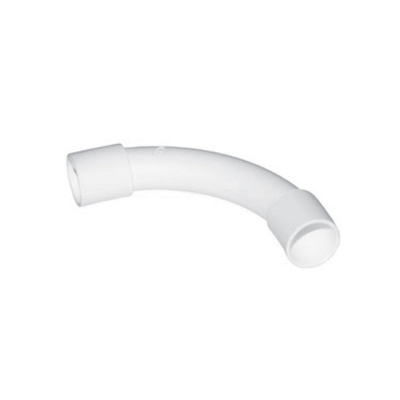 Tup rigid PVC - Cot de imbinare 90 grade din PVC alb pentru tub rigid 18 mm