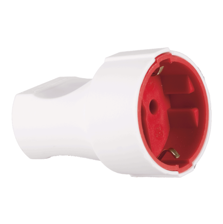 Fise si cuple - Cupla alba cu contact de protectie pentru cablu