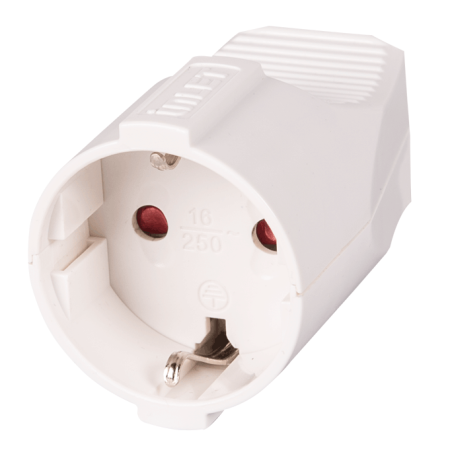 Cupla electrica alba cu contact de protectie pentru cablu [0]