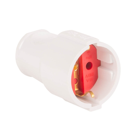 Fise si cuple - Cupla electrica alba cu contact de protectie