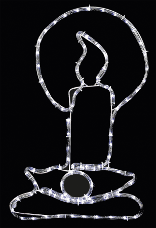 Surse de iluminat - Decoratiune LED luminoasa in forma de lumanare pentru exterior cu lumina alba