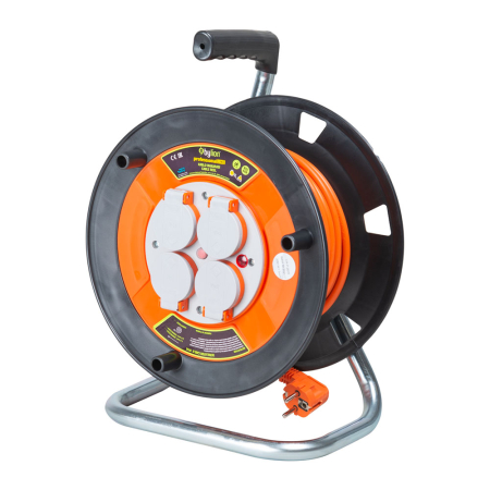 Accesorii - Derulator electric cu 4 prize Schuko cablu 40 m 3x2,5 mm2 si protectie IP44