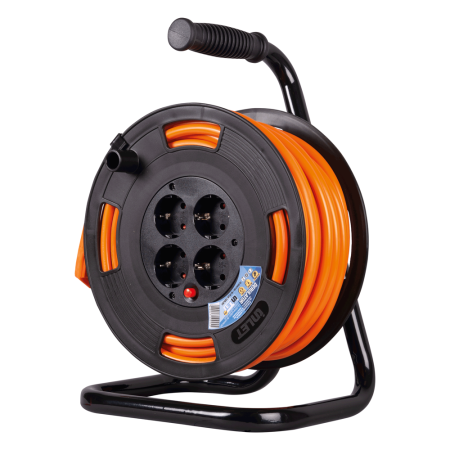 Prelungitoare si grupuri de prize - Derulator electric cu 4 prize si cablu de 25 m cu sectiune 3x2.5 mm2