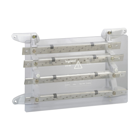Protectie - Distribuitor de putere tetrapolar 400A cu patru bare cositorite si capac transparent