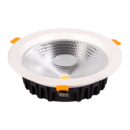 Spoturi - Downlight LED COB fix alb 40W 4000K IP20 cu reflector transparent pentru montaj incastrat