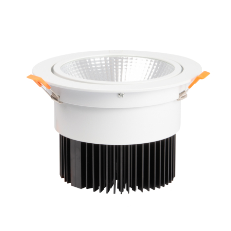 Surse de iluminat - Downlight LED COB reglabil alb cu reflector transparent 40W 4000K IP20