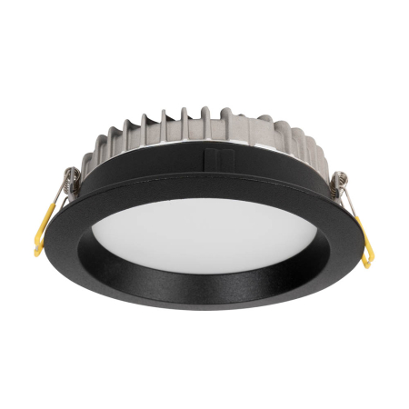 Spoturi LED - Downlight LED rotund negru 10W 4000K IP44 pentru plafon