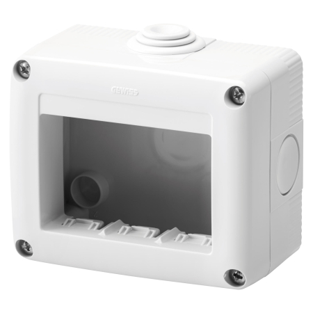 Doze - Doza aparenta gri cu 3 module si protectie IP40 pentru aparataj modular