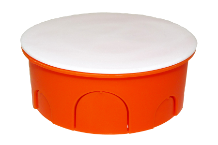Doze derivatie - Doza de derivatie rotunda incastrata 100 mm portocalie pentru zidarie