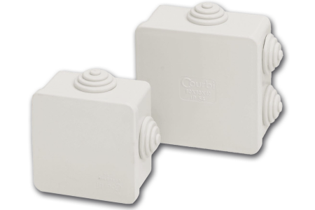Doza etansa de derivatie patrata gri 65x65x40 mm cu capac prin presare IP54 [0]