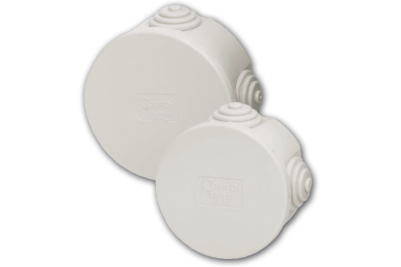Doza etansa de derivatie rotunda alba 80x40 mm cu capac prin presare IP54 [0]