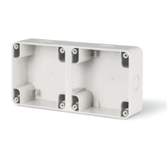 Doza dubla pentru montaj aparent Protecta IP66 gri 195 x 95 mm [0]