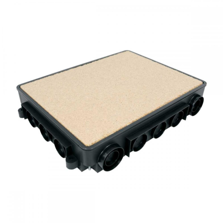 Trasee electrice - Doza universala neagra pentru incorporare in pardoseala din beton 332 x 250 mm