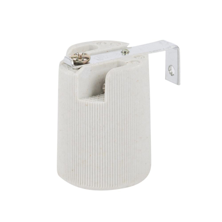 Corpuri iluminat interior - Dulie ceramica alba E14 cu clema pentru iluminat interior