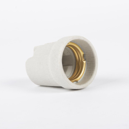 Corpuri iluminat interior - Dulie ceramica alba cu soclu E27 pentru corpuri de iluminat interior