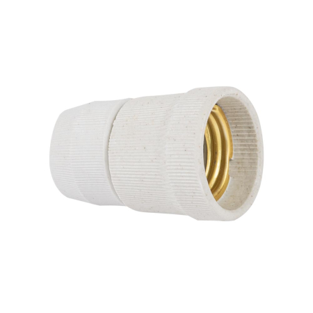 Corpuri iluminat interior - Dulie ceramica alba cu fusta si soclu E27 pentru corp de iluminat