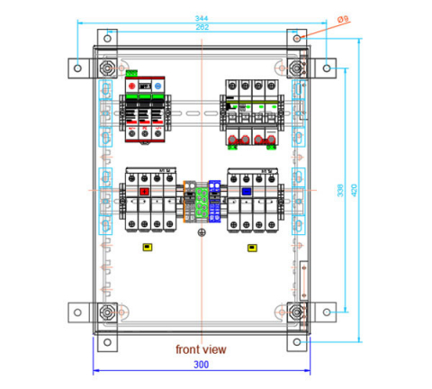 Tablouri sigurante echipat DC/AC - Enwitec GAK TYPE S-1000-4S(2X)XX-T63-BC-W-PES-1.0