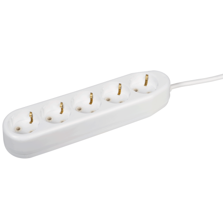 Accesorii - Grup alb cu 5 prize ceramice Schuko cu impamantare