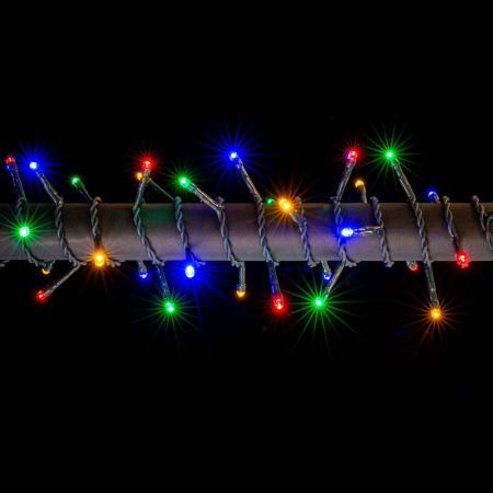 Iluminat festiv - Instalatie luminoasa de interior cu 200 LED-uri multicolore si cablu verde