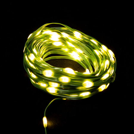 Iluminat festiv - Instalatie luminoasa decorativa cu 150 LED uri amber 15 m IP44 si timer
