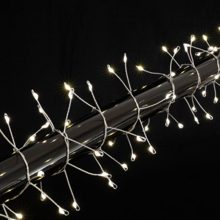 Iluminat festiv - Instalatie luminoasa decorativa cu 288 LED uri alb cald pe fir de cupru cu protectie IP44 si timer