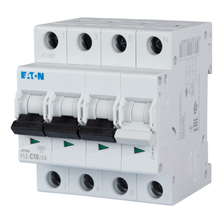 Protectie - Intrerupator automat modular 3P plus N 10 A curba C 6 kA pentru tablou electric