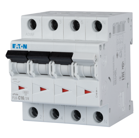Intrerupator automat modular 16 A 3P plus N curba C 6 kA cu 4 module [0]