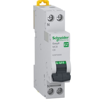 Intrerupatoare automate modulare - Intrerupator automat modular 1P+N 6A curba C 4.5 kA pentru sina DIN