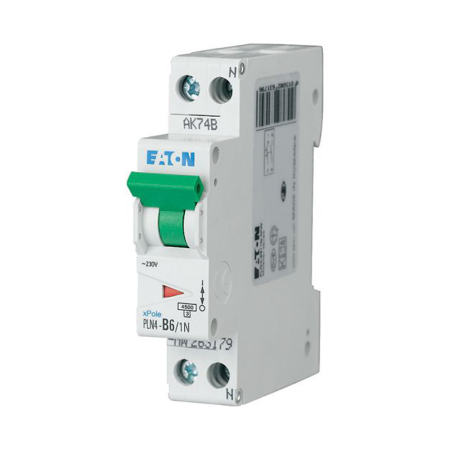 Protectie - Intrerupator automat modular 1P+N 6A curba B 4.5 kA pentru sina DIN