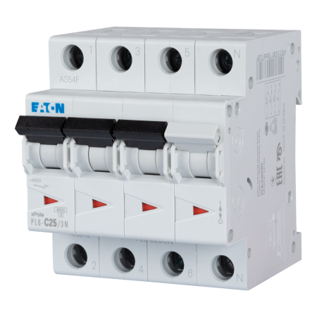 Protectie - Intrerupator automat modular 25A 3P plus N curba C 6kA cu 4 module