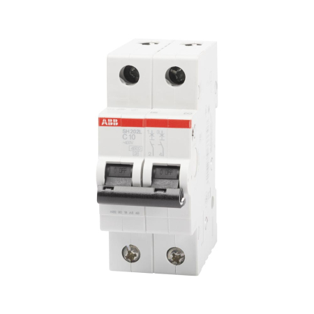 Protectie - Intrerupator automat modular bipolar 10 A curba C 4,5 kA pentru sina DIN