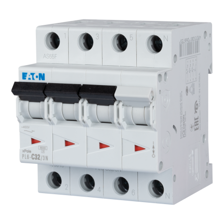 Protectie - Intrerupator automat modular 3P plus N 32 A curba C 6 kA pentru tablou electric