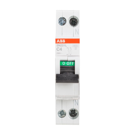 Protectie - Intrerupator automat miniatural 1P plus N 4 A curba C pentru sina DIN