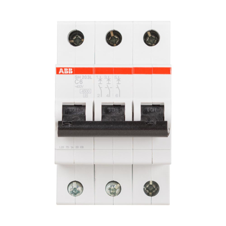 Protectie - Intrerupator automat miniatural tripolar 6A curba C 4,5 kA pentru sina DIN
