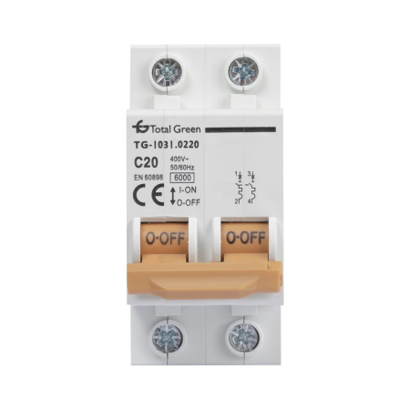 Protectie - Intrerupator automat bipolar 20A curba C 6kA pentru tablou electric