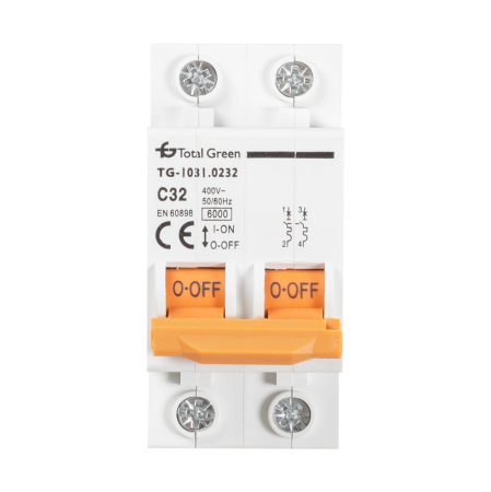 Protectie - Intrerupator automat modular bipolar 32A curba C capacitate rupere 6kA