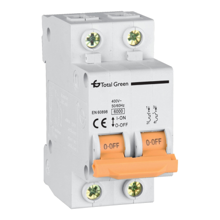 Protectie - Intrerupator automat bipolar 50A curba C 6kA pentru sina DIN