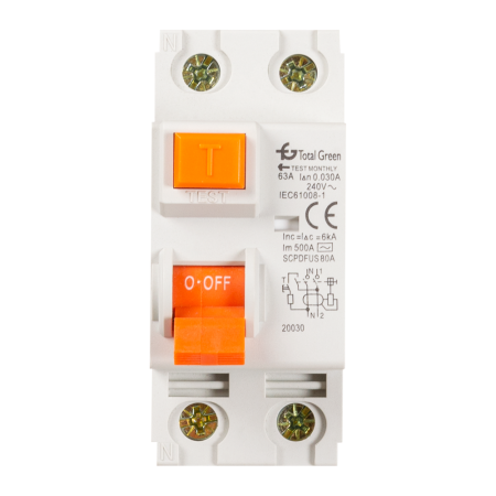 Protectie - Intrerupator automat diferential bipolar 63A 30mA curba C 6kA