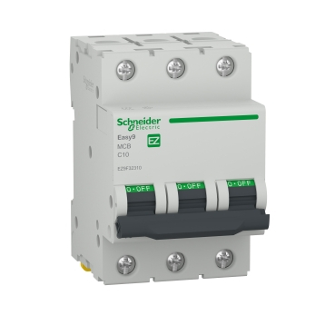 Protectie - Intrerupator automat modular Easy9 cu 3 poli 10 A curba C si capacitate de rupere 4.5 kA