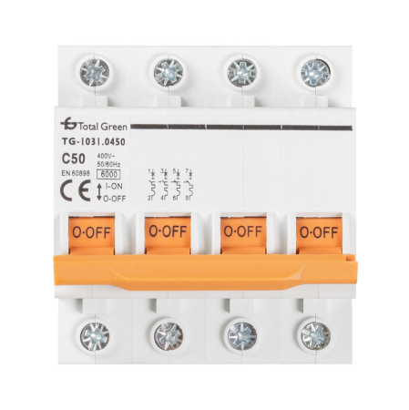 Protectie - Intrerupator automat modular tetrapolar 50A 6kA curba C pentru sina DIN