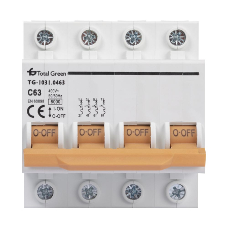 Protectie - Intrerupator automat modular tetrapolar 4 poli 63A curba C 6kA