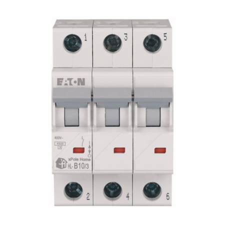Intrerupator automat modular tripolar 10A curba B 4.5 kA pentru sina DIN [0]