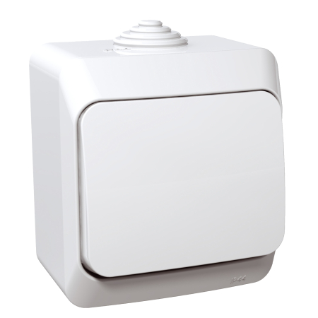 Intrerupator cu revenire alb pentru montaj aparent cu protectie IP44 [0]