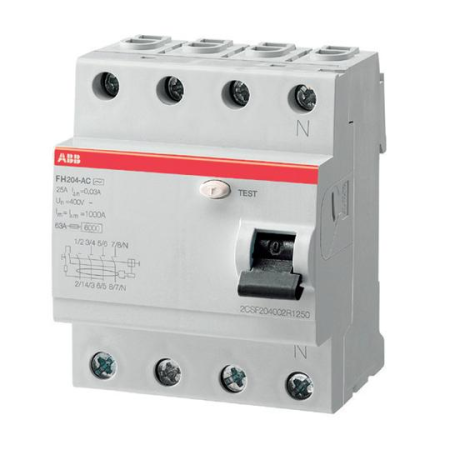 Protectie - Intrerupator diferential 4P 25A 300mA tip AC pentru sina DIN